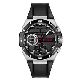 Hugo Montre Bracelet Cuir Sauvage, Noir