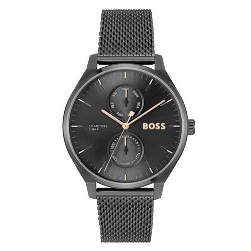 Boss Montre-Bracelet En Maille Tyler, Gris