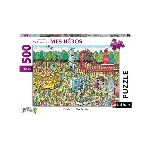 Puzzle N Nathan Puzzle 500 P - Charlie À La Fête Foraine / Où Est Charlie ?
