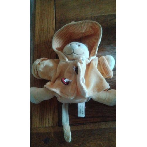 Doudou chat orange tex grelot