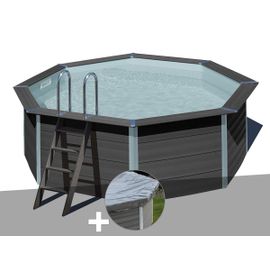 Kit piscine composite Gré Avant-Garde ronde 4,10 x 1,24 m + Bâche hiver