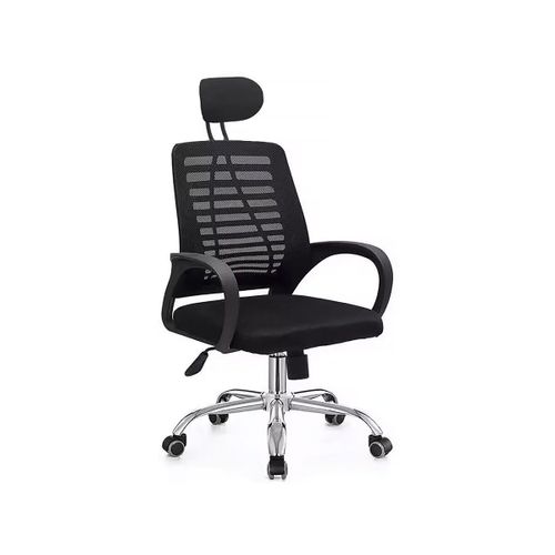 Chaise De Bureau Ergonomique Réglable En Hauteur Avec Appuie Tête "Sébastien" - Noir