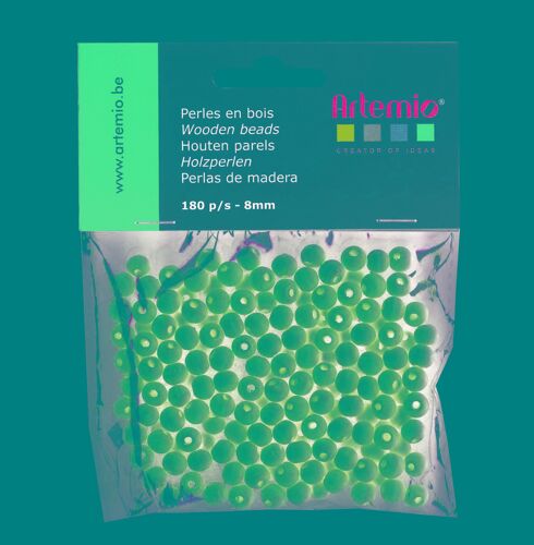 Perle Bois Rond 8mm 180 Pièces