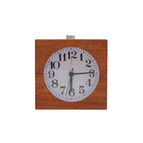 Réveil analogique en bois pour chambre d'enfant et adulte, veilleuse de chevet rétro silencieuse et précise, fonction Snooze