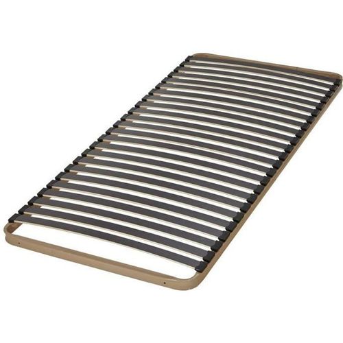 Sommier 100x200 Theta 25 Lattes - Ebac - A Lattes - Marron - Livré Monté