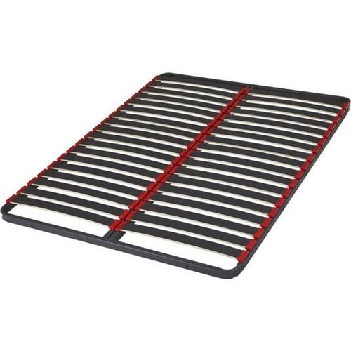 Sommier 140x200 Iota 2x18 Lattes - Ebac - Cadre Métal Cintré - Lattes En Contreplaqué Bouleau - Gris