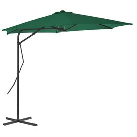 Vidaxl Parasol D'extérieur Avec Mât En Acier 300 Cm Vert
