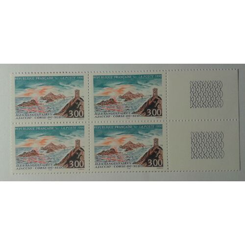 Bloc 4 Timbres France 1996 Ajaccio Iles Sanguinaires Yvert Et Tellier N°3019 Bord De Feuille Neuf Gomme Intacte
