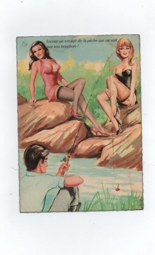 Pin-Ups À La Pêche - Carte Photochrom, Années 50.