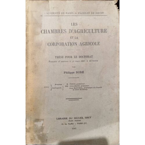 Les Chambres D'agriculture Et La Corporation Agricole
