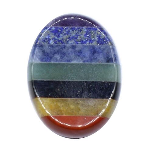 7 Chakra Énergie Arc-En-Ciel Naturel Palmier Naturel Gemme Poche Massage Guérison Méditation Reiki Cristal ,A