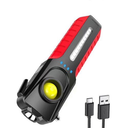 Lampe de poche multifonctionnelle LED COB avec brise-vitre, aimant de 1200 lumens Emergenc
