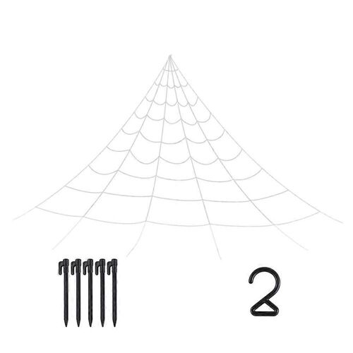 Halloween Decorations Spider Web with Gutter Hook Set 5M Giant Outdoor Party Yard Triangular Spider