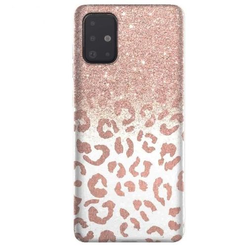 Coque Pour Samsung Galaxy A51 Paillette Leopard Rose | Haute Couture