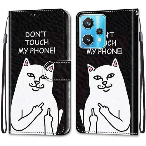 Coque Pour Oppo Realme 9 Pro Plus/9 Pro+, Etui En Cuir Pu Portefeuille Housse Coque Avec 360 Degres Silicone Protection Cover Cuir Pochette Magnetique Und Flip Bequille (Caricature De Chat)