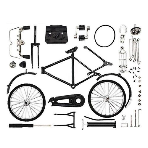 DIY Mini Alliage Vélo Modèle Rétro Simulation Métal Vélo Assemblage Éducatif Collection Jouets pour