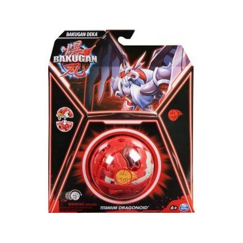 Coffret Bakugan Battle League : 1 Deka Bakugan : Titanium Dragonoid - Grande Boule Rouge + 1 Carte Tigre Offerte - Set Garçon - Jumbo