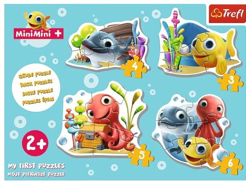 Puzzle Cadre - 4 Puzzles - Baby Classic Fish Minimini - 3, 4, 5 Et 6 Pièces