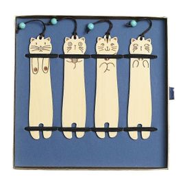 Pack De 4 Marque-Pages Chat En Bois Mignon Signets En Bois Signets Enseignant Étudiants Livres Amateurs Lecture Pa