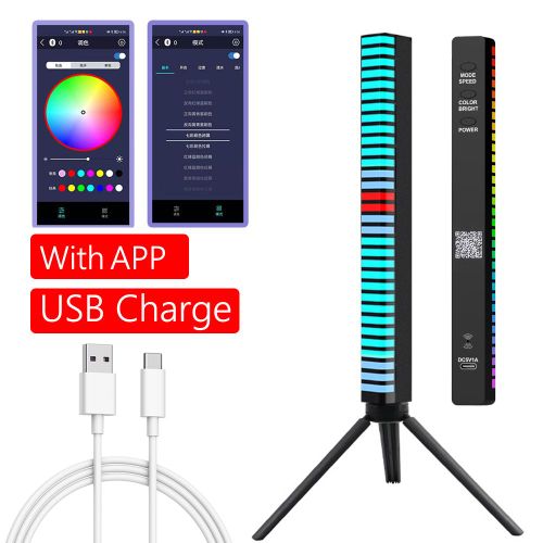 Lampe Led Colorée, Contrôle Du Son, Affichage 3d, Capteur De Rythme, Rvb, Musique, Barre De Veilleuse, Commande Par Application, Pour Voiture, Atmosphère