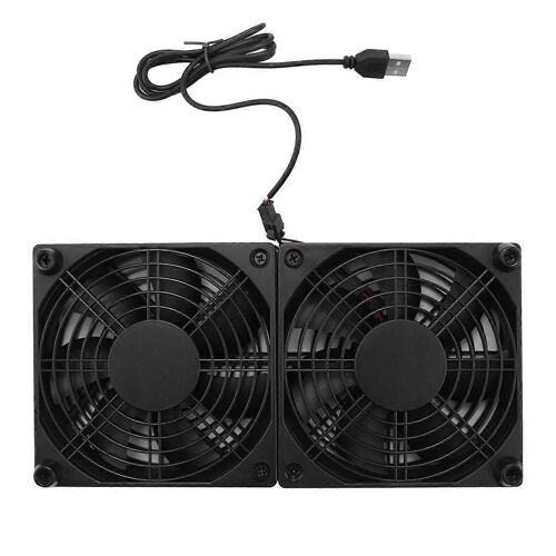 120Mm 5V USB Alimenté PC Routeur Double Ventilateurs Ventilateur De Refroidissement à Débit D'air Élevé pour Routeur Modem Récepteur