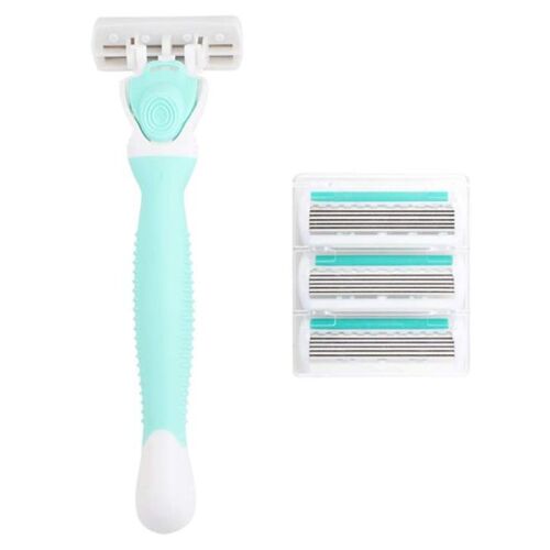 Rasoir À 6 Couches Pour Femmes, Lame Avec Manche Antidérapant, Recharges De 4 Cartouches De Rechange, Outils D'épilation 