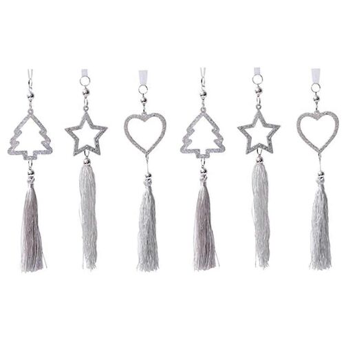 Arbre de Noël coeur étoile forme pendentifs de Noël vacances Noël suspendus artisanat Festival suspendu Dec