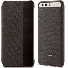 Huawei P10 Smart Flip View Cover Etui, Brun - S'adapte P10