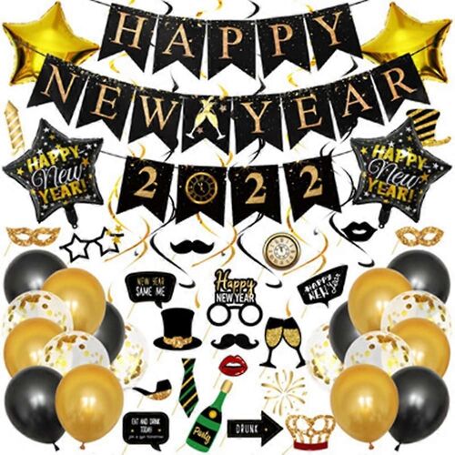 2022 Bonne Année Décorations Ballon Bouteille de Vin Ballons en aluminium pour Noël Réveillon du Nouvel An Home Decor-B