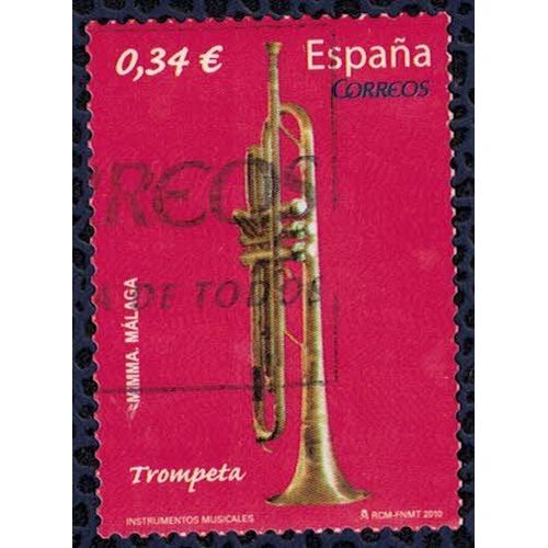 Timbre Oblitéré Used Stamp Trompeta Mimma Malaga 0,34 Euro Instrumentos Musicales Espagne Spain 2010