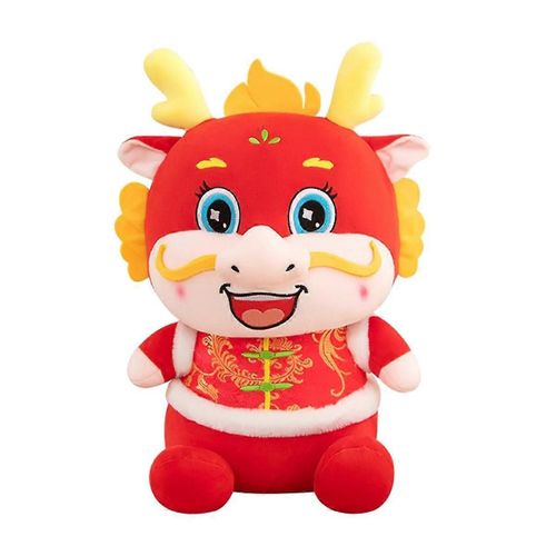 2024 Nouvel An Chinois Dragon Peluche Mascotte Dragon Poupée En Peluche Animal Zodiaque Dragon Jouet Pour Chinois
