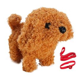 C Bébé Jouet Chien Qui Marche Aboiements Queue Remuant En Peluche Interactif Électronique Animaux Jouets Chiot Pour Filles