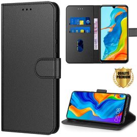 Coque Huawei P30 (6.1'') Portefeuille Noir Anti Rayure Stable Elegante Noir
