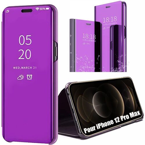 Coque iPhone 12 Pro Max (6.7"") Intélligente Smart View Protection devant et derrière Violet