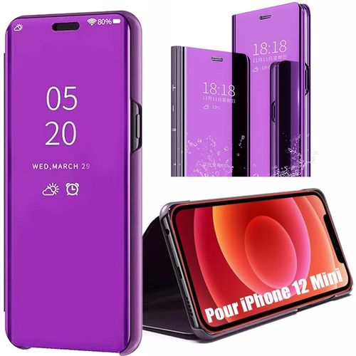 Coque Iphone 12 Mini (5.4"") Intélligente Smart View Protection Devant Et Derrière Violet