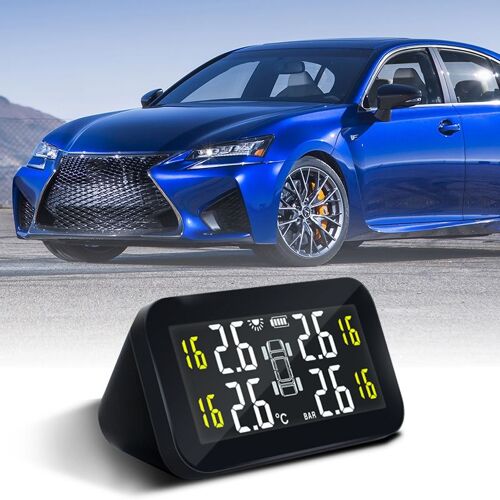 Système De Surveillance De La Pression Des Pneus À Énergie Solaire Pour Voiture, Écran Lcd Intelligent, Capteur Tpms, Moniteur En Temps Réel, Alarme, Température