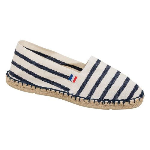 Espadrilles Unisexe Fabrication Fran?aise K840 Bleu Marine Et Naturel Ray?