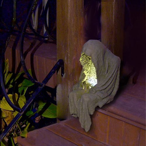 Lampe Solaire Led En Résine, Décoration De Jardin, Cour, Sculpture, Livraison Directe