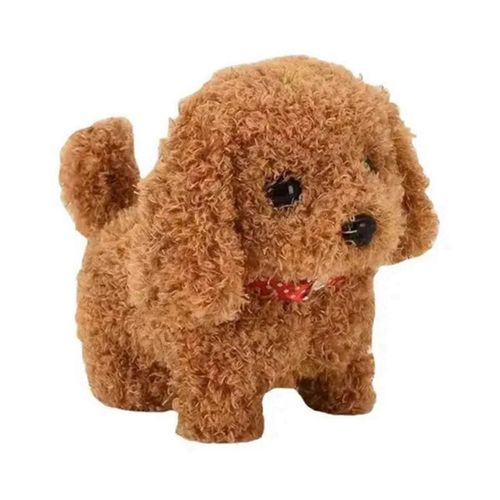 Marche Électronique Et Aboiements Peluche Chien Jouet Interactif Chiot Chien Enfants Tout-Petit Cheveux Dorés (C Foncé