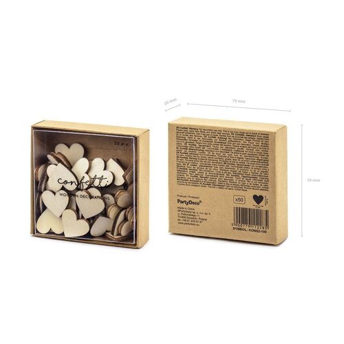 50 CONFETTIS BOIS CUR 2X2CM NATURE