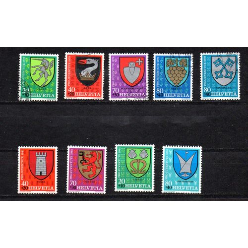 Suisse- Lot De 5 Timbres Oblitérés Et De 4 Timbres Neufs- Armoiries- Pro Juventute 1981