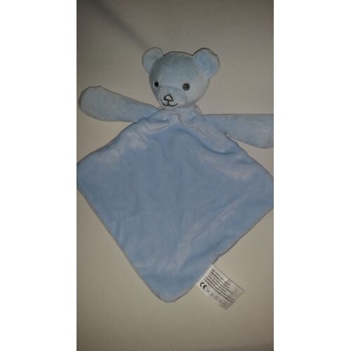 Doudou Plat Ours Ourson Futura Finances Bleu Ciel Bouche Yeux Gris Soft Toys Blankie Comforter Eveil Bebe Naissance Enfant Plush  Peluche 