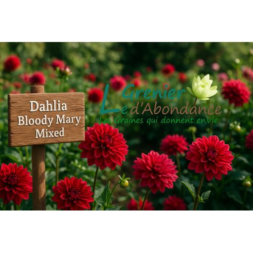 20 Graines À Semer - Le Grenier D'abondance - Dahlia Bloody Mary Mixed - Dahlia Variabilis