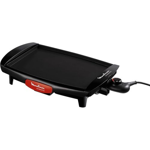 Plancha Accessimo, Barbecue Électrique D'Intérieur, 1800 W, Revêtement Antiadhésif, Format Compact, Bac De Récupération Des Jus, Thermostat Réglable Cb560811, Noir, Rouge[BLE9300303]