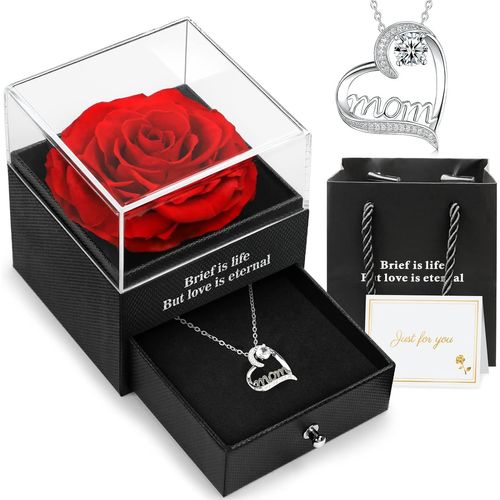 Eternal Rose With Jewelry,Mother's Day Gift,Christmas Gift For A Mum,Mum Birthday Gift,Christmas Gifts For Women,Christmas Gift Ideas.[S204]