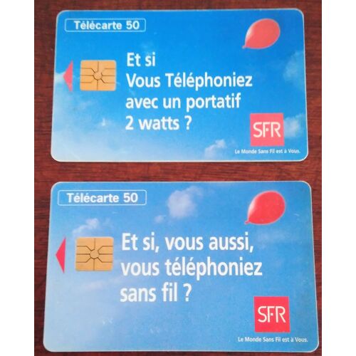 Lot De 2 Télécartes 50 U Publicité Sfr 1995