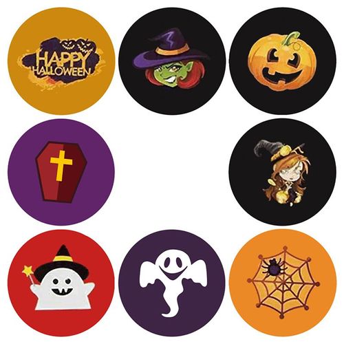 Étiquettes Autocollantes ""Happy Halloween"" Pour Enfants, 500 Pièces/Rouleau, Jouets Animaux, Merci Pour La Décoration