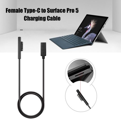 Câble USB type-c femelle 20cm PD pour ordinateur portable Microsoft Surface Pro 7/6/5/4/3, cordon d'alimentation de charge rapide, transmission plus rapide