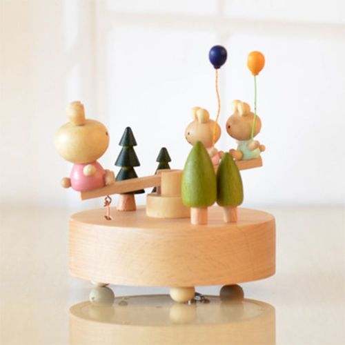 Boîte À Musique En Bois En Forme De Petit Ours, Décoration De Table Pour La Maison, Cadeau Pour La Journée Des Enfants H3cc