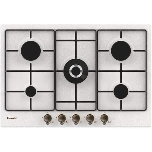 Candy CHW7AV4WGT Plan à gaz, 5 brûleurs, couleur avoine - 1
